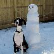 Brooklyn and her snowman